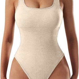 Seamless Ribbed Bodysuit - Cream